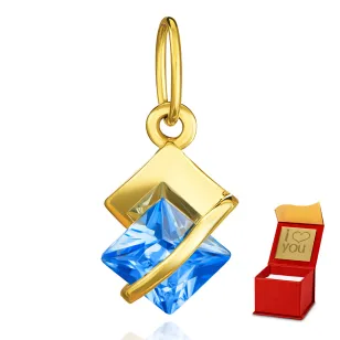 Złota zawieszka lazurowa Przepaska próba 585 W2.przepaskaPa| ERgold