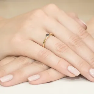 Goldener Diamantring EY-100 schwarze Diamanten | ergold