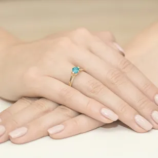 Goldener Diamantring EY-102 Topas | ergold