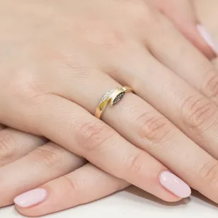 Goldener Diamantring EY-107 schwarze Diamanten | ergold
