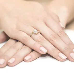 Złoty Pierścionek 585 z diamentem brylant 0,26ct