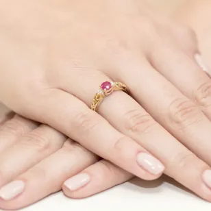 Gold Diamantring EY-14 Rubin | ergold