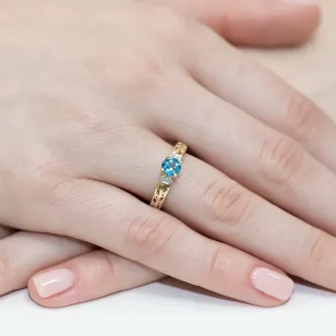 Goldener Diamantring EY-14 Topas | ergold