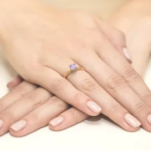 Goldener Diamantring EY-17 Amethyst | ergold