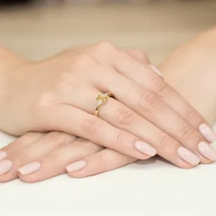 Goldener Diamantring EY-2 Zitronen-| ergold