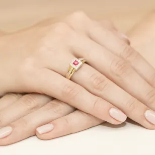 Gold Diamantring EY-271 Rubin | ergold
