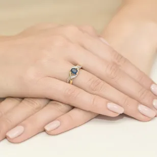 Złoty Pierścionek 585 z diamentem szafir 0,70ct