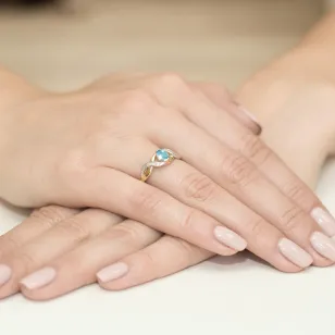 Goldener Diamantring EY-28 Topas | ergold