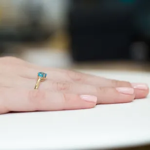 Złoty Pierścionek 585 z diamentem topaz 0,70ct