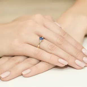 Złoty Pierścionek 585 z diamentem szafir 0,70ct