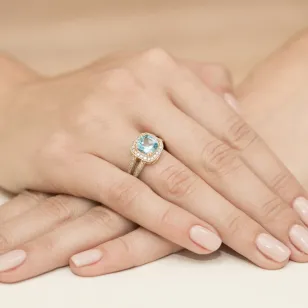Goldener Diamantring EY-307 Topas | ergold