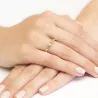 Złoty Pierścionek 585 z diamentem szafir 0,05ct