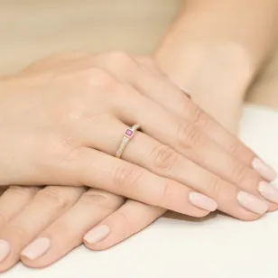 Gold Diamantring EY-327 Rubin | ergold