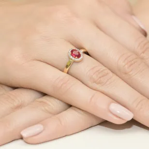 Złoty Pierścionek 585 z diamentem rubin 0,60ct