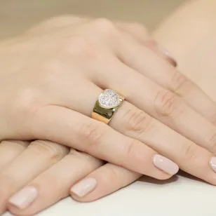Złoty Pierścionek 585 z diamentem brylant 0,26ct