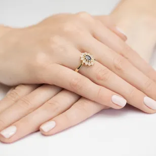 Złoty Pierścionek 585 z diamentem szafir 0,70ct
