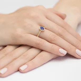Gold Diamantring EY-359 Saphir | ergold