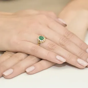 Gold Diamantring EY-37 Emerald | ergold