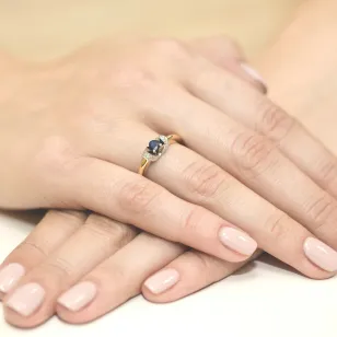 Goldener Diamantring EY-43 Saphir | ergold