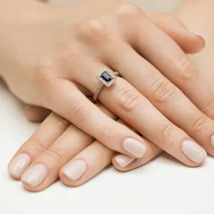 Goldener Diamantring EY-422 Saphir | ergold