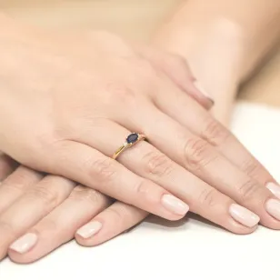 Goldener Diamantring EY-6 Saphir | ergold