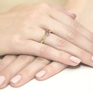 Goldener Diamantring EY-74 Amethyst | ergold