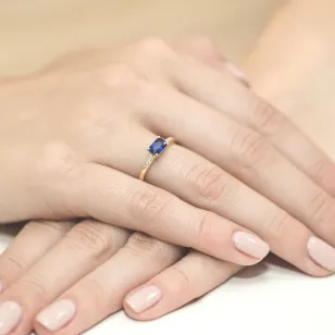 Gold Diamantring EY-77 Saphir | ergold