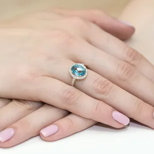 Goldener Diamantring EY-80 Topas | ergold