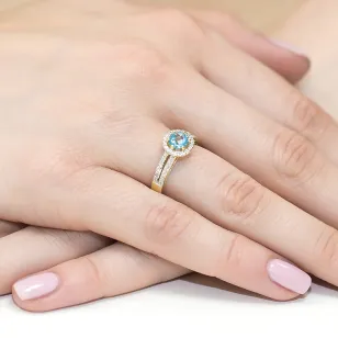 Goldener Diamantring EY-87 Topas | ergold