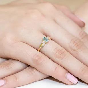 Goldener Diamantring EY-94 Topas | ergold