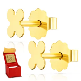 Goldene Ohrringe am Stick "X" Test 585 K3.2471P | ergold
