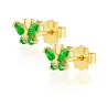 Goldene Ohrringe BUTTERFLIES grün K1.158z| ergold