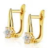 Goldene Ohrringe mit Strasssteinen Blumenmuster 585 K1.1044Pa| ergold