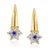 Goldene Ohrringe mit Strasssteinen Blumenmuster 585 K1.1044Pb | ergold