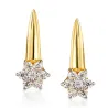 Goldene Ohrringe mit Strasssteinen Blumenmuster 585 K1.1044P | ergold