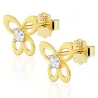 Goldene Ohrringe mit Strass niedliche SCHMETTERLINGE K1.1038 | ergold