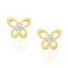 Goldene Ohrringe mit Strass charmant BUTTERFLIES K1.1038m | ergold