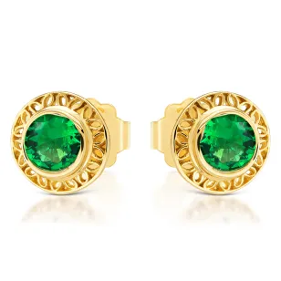 OPENWORK GOLD OHRRINGE Grün Zirkonia K1.815sz | ergold