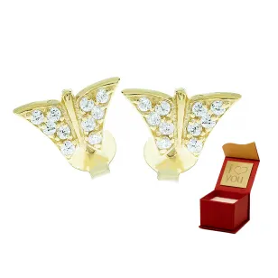 Goldene Ohrringe für ein Geschenk Stick BUTTERFLIES K1.561 | ergold