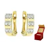 SCHÖNE GOLDENE OHRRINGE Quadrate mit Strasssteinen K1.240 | ergold