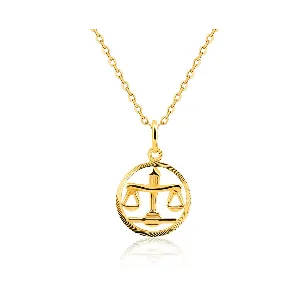 Złota zawieszka ZNAK zodiaku WAGA próba 585