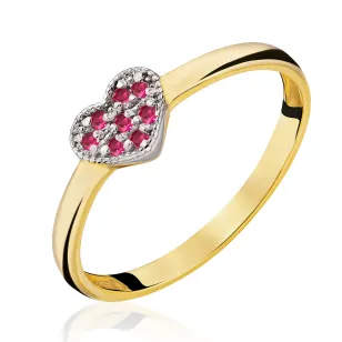 Goldring Herz aus rubinroten Strasssteinen P1.965cz | ergold