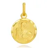 Doppelseitige Goldmedaille mit der Mutter Gottes und Jesus ein Geschenk zur Taufkommunion M12 | ergold