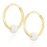 Gold Ohrringe Rad Eclat Pearl Durchmesser 2 cm Feinheit 585| ergold
