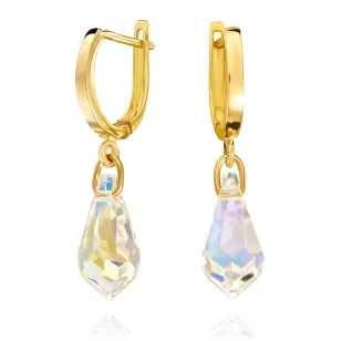 Złote kolczyki Swarovski Crystal 585