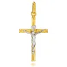 SCHÖNES GOLDENES KREUZ zweifarbiges Taufkommunion K01| ergold
