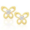 Goldene Ohrringe mit Strass niedliche SCHMETTERLINGE K1.1038 | ergold
