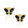 Goldene Ohrringe BUTTERFLIES schwarz Muster 585 K1.158Pczczcz | ergold