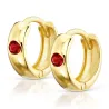 GOLD OHRRINGE RÄDER rot Zirkonia Test 585 K1.338Pc| ergold