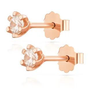 Goldene Ohrringe Twisted Sticks 585 Roségold K3.2365RP | ergold